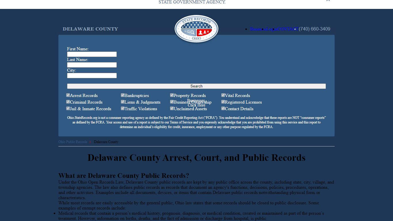Delaware County Arrest, Court, and Public Records